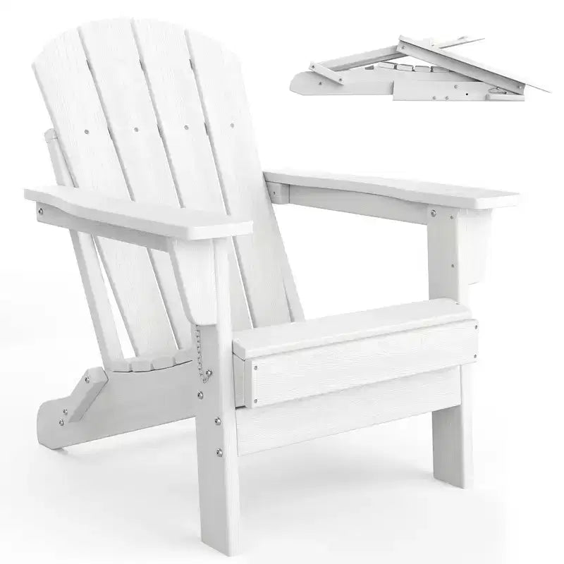 Sedia Adirondack Pieghevole, Sedie da Esterno in HDPE per Ogni Tempo da Falò, Sedia a Sdraio da Esterno in Legno, Sedie Adirondack Moderne Ergonomiche