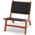 VINGLI Wooden Outdoor Chair, All-Weather Patio Seat with PE Woven Fabric, Adirondack Chair for Lawn, Balcony, Deck