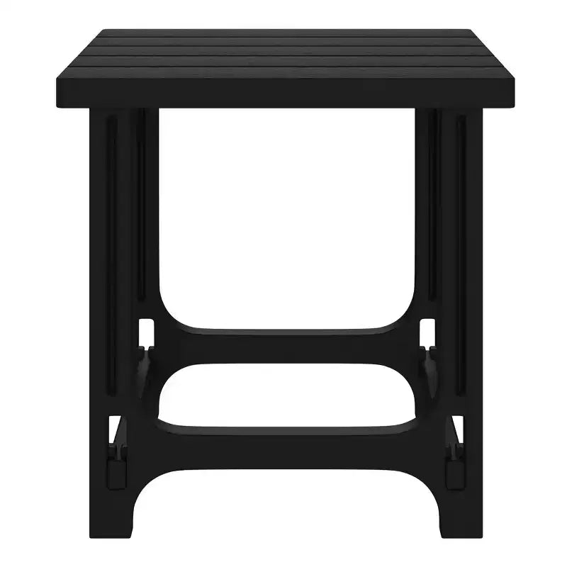 Set WestinTrends Azura 2 Pezzi Sedia da Giardino Adirondack in Plastica HDPE con Tavolino Laterale da 18, Nero