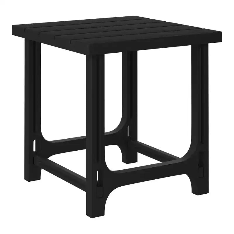 Set WestinTrends Azura 2 Pezzi Sedia da Giardino Adirondack in Plastica HDPE con Tavolino Laterale da 18, Nero