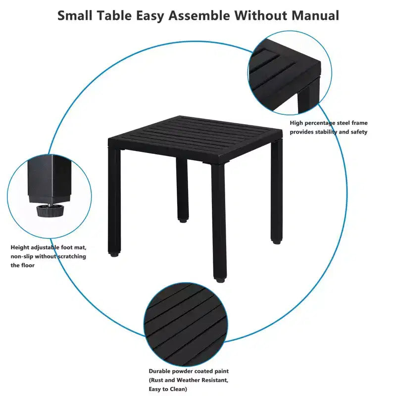 Tavolino quadrato classico Adirondack - Tavolino da esterno in composito HDPE durevole, facile manutenzione e resistente alle intemperie