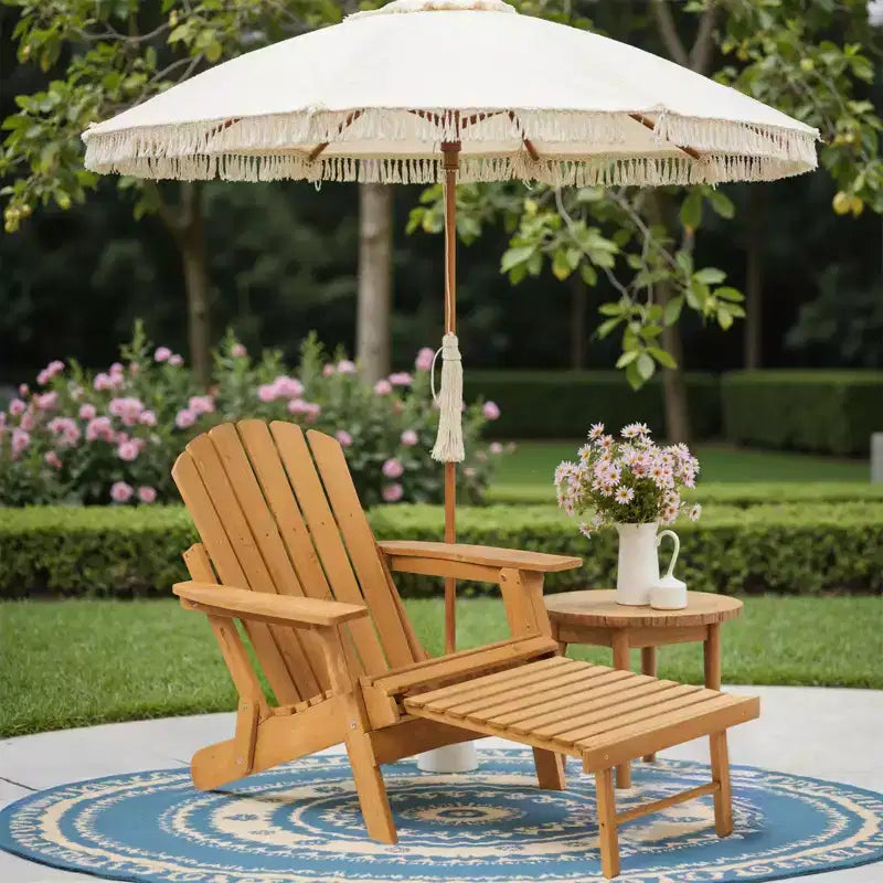 Sedia Adirondack Pieghevole da Esterno, Sedia a Sdraio in Legno, Capacità di Carico 136 kg