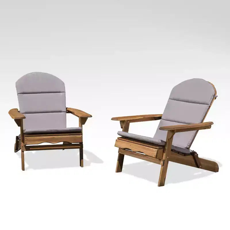 Christopher Knight Home Malibu Sedie da Giardino Adirondack in Legno di Acacia con Cuscini (Set da 2)