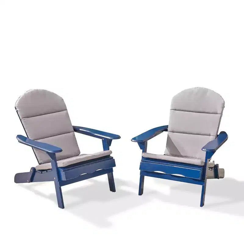 Christopher Knight Home Malibu Sedie da Giardino Adirondack in Legno di Acacia con Cuscini (Set da 2)