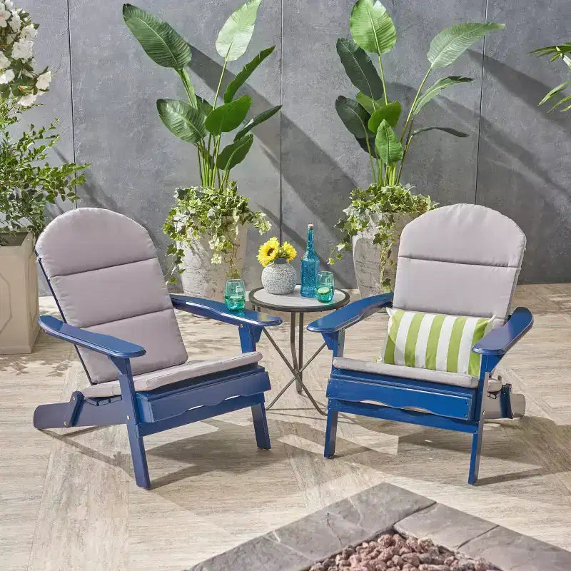 Christopher Knight Home Malibu Chaises Adirondack d'extérieur en bois d'acacia avec coussins (Lot de 2)