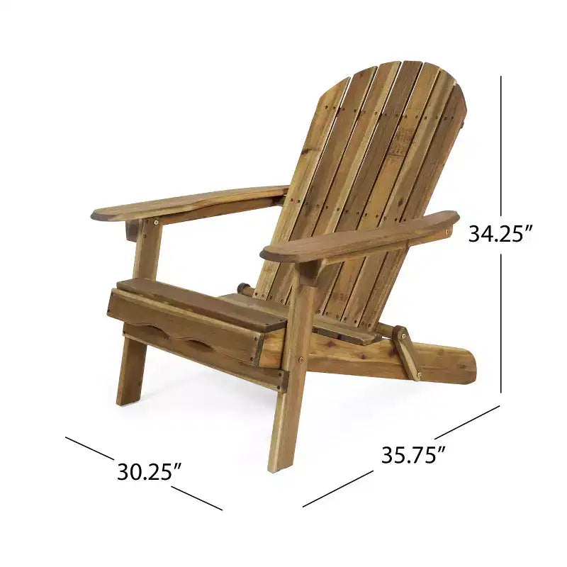 Christopher Knight Home Jane set di 3 pezzi Adirondack da esterno pieghevole in legno di acacia con cuscini