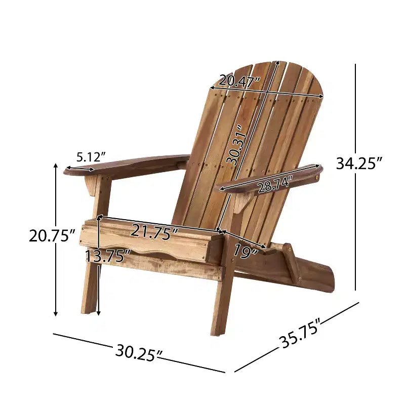 Christopher Knight Home Jane set di 3 pezzi Adirondack da esterno pieghevole in legno di acacia con cuscini