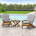 Christopher Knight Home Jane Outdoor Folding Acacia Wood 3 Piece Adirondack Chat Set with Cushions