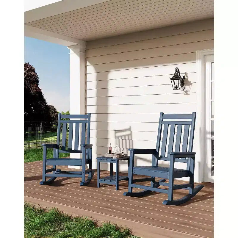 Sedia a dondolo da esterno Adirondack, sedia a dondolo scorrevole in HDPE per tutte le stagioni con schienale alto per portico, balcone, prato, capacità 172 kg