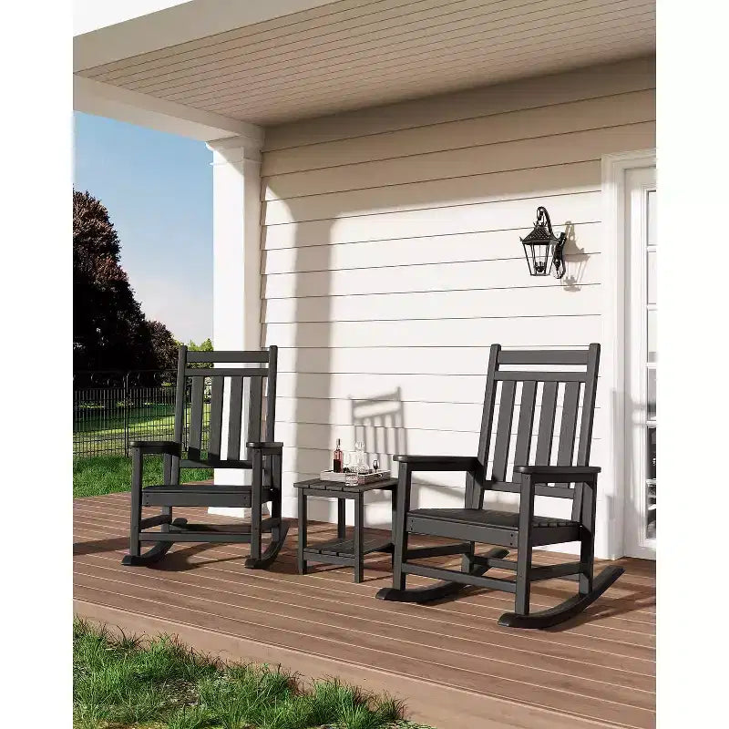 Sedia a dondolo da esterno Adirondack, sedia a dondolo scorrevole in HDPE per tutte le stagioni con schienale alto per portico, balcone, prato, capacità 172 kg