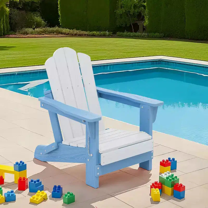 Set di sedie Adirondack da esterno per bambini Hyleory, pieghevoli in HDPE (2 pezzi)
