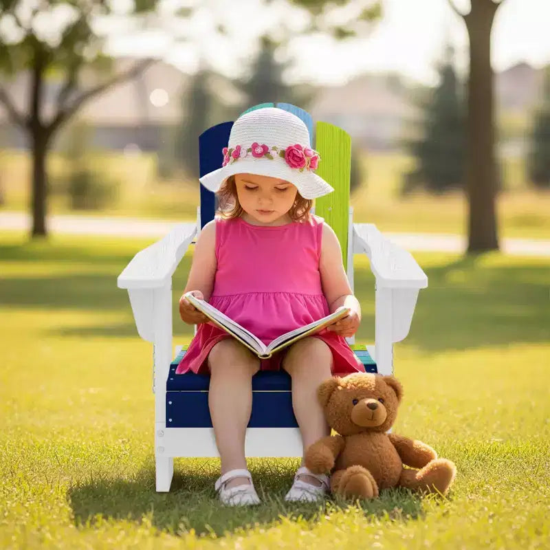 Set di sedie Adirondack da esterno per bambini Hyleory, pieghevoli in HDPE (2 pezzi)