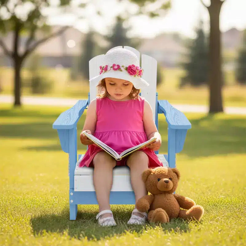 Set di sedie Adirondack da esterno per bambini Hyleory, pieghevoli in HDPE (2 pezzi)