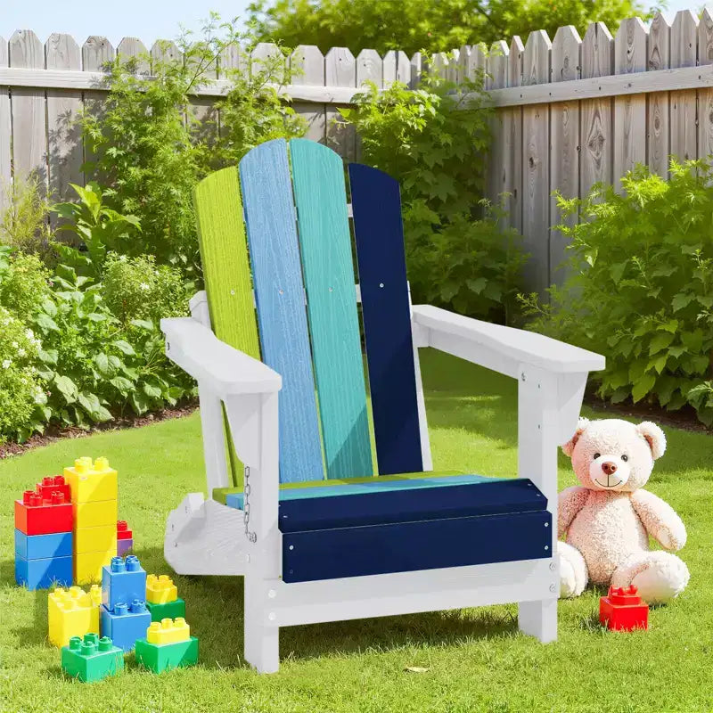 Set di sedie Adirondack da esterno per bambini Hyleory, pieghevoli in HDPE (2 pezzi)