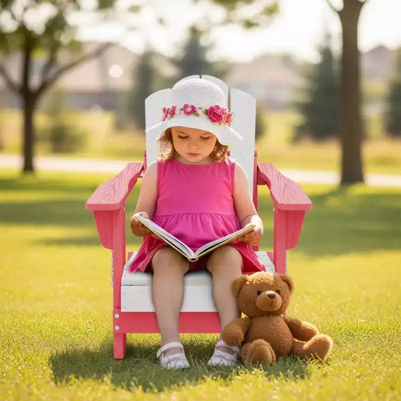 Set di sedie Adirondack da esterno per bambini Hyleory, pieghevoli in HDPE (2 pezzi)