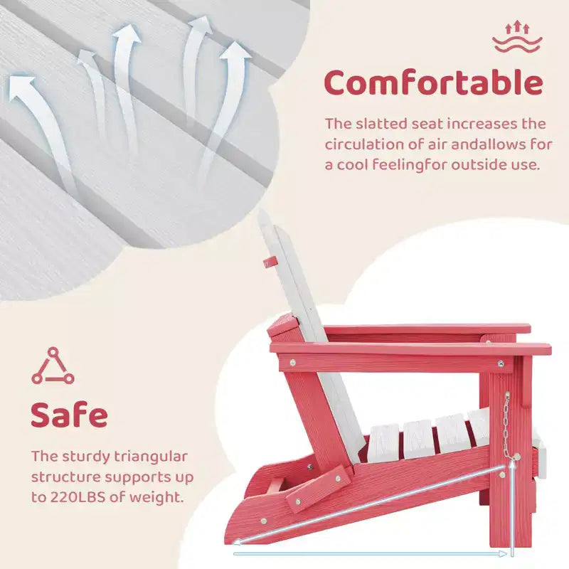 Set di sedie Adirondack da esterno per bambini Hyleory, pieghevoli in HDPE (2 pezzi)