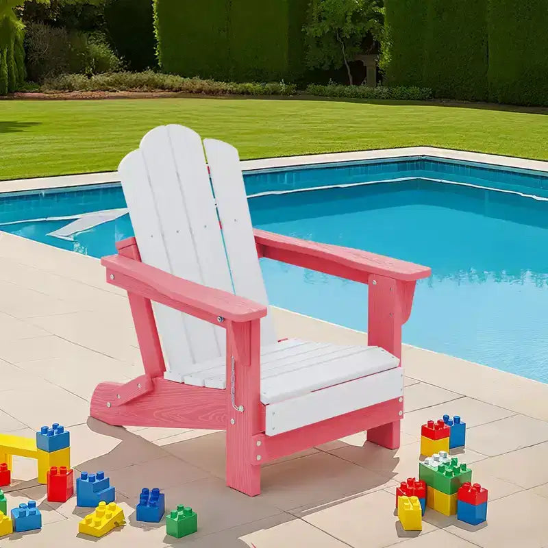 Set di sedie Adirondack da esterno per bambini Hyleory, pieghevoli in HDPE (2 pezzi)