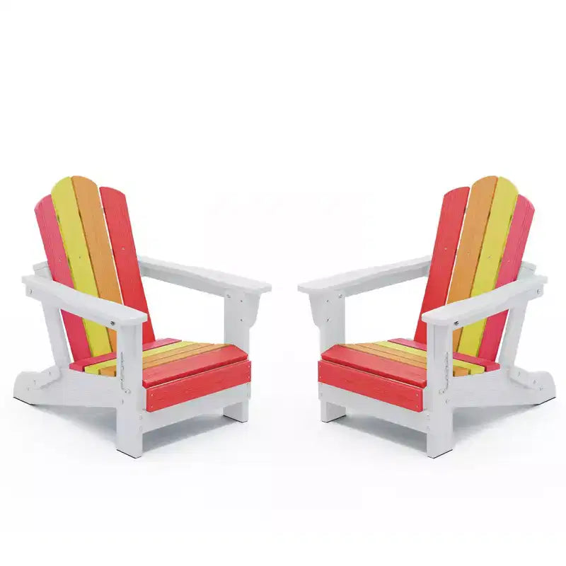 Ensemble de chaises de jardin Adirondack pliantes en PEHD pour enfants Hyleory (lot de 2)