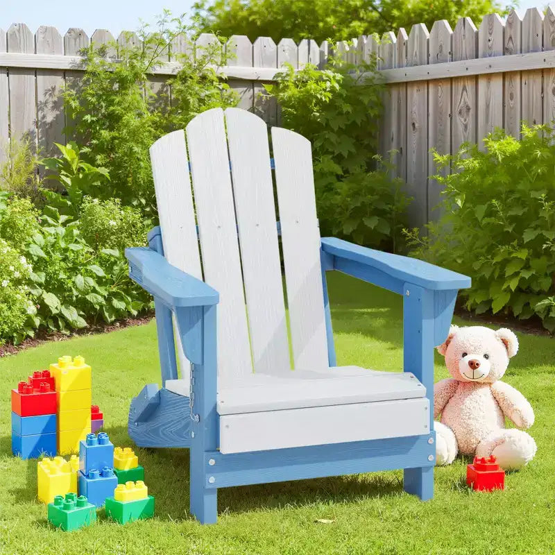 Hyleory Set di 4 Sedie Adirondack Pieghevoli per Bambini, Sedie da Esterno Durevoli in HDPE per Bambini
