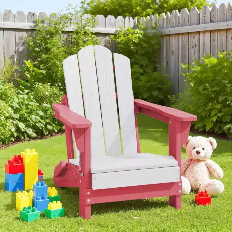 Hyleory Set di 4 Sedie Adirondack Pieghevoli per Bambini, Sedie da Esterno Durevoli in HDPE per Bambini