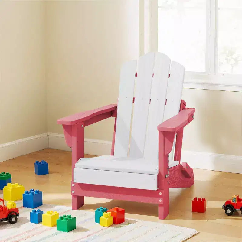 Hyleory Set di 4 Sedie Adirondack Pieghevoli per Bambini, Sedie da Esterno Durevoli in HDPE per Bambini