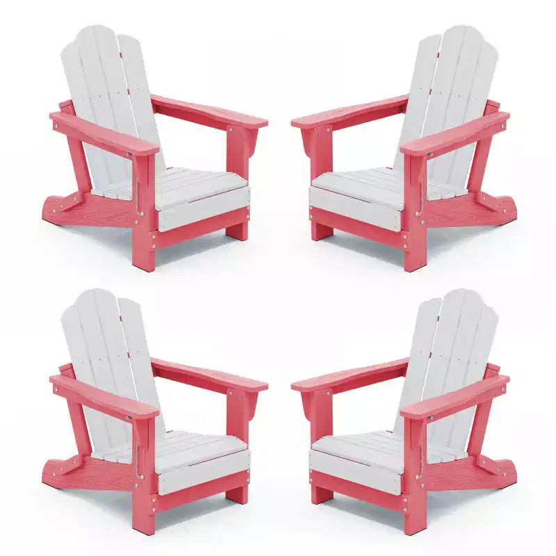 Ensemble de 4 chaises Adirondack pliables Hyleory pour enfants – Chaises d'extérieur durables en PEHD pour enfants