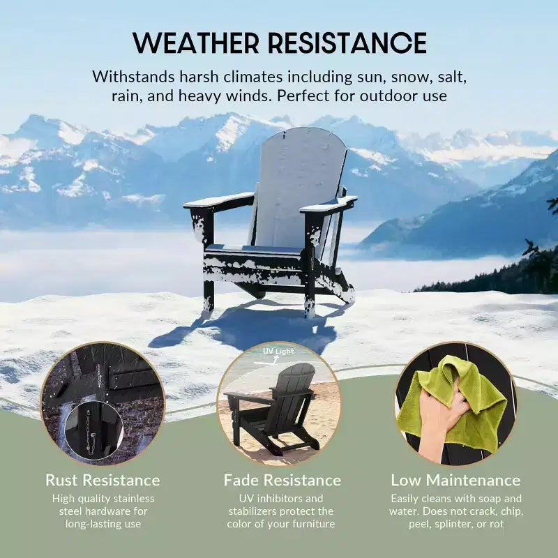 Sedia Pieghevole da Esterno in Poly HDPE WestinTrends Malibu Adirondack