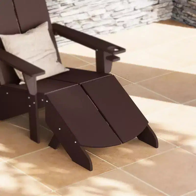 WestinTrends Riviera Pouf Pieghevole da Esterno in Plastica HDPE Stile Adirondack Moderno