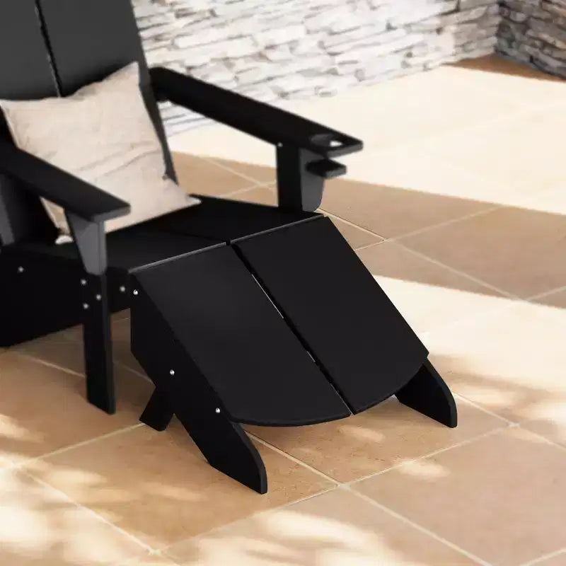 WestinTrends Riviera Pouf Pieghevole da Esterno in Plastica HDPE Stile Adirondack Moderno