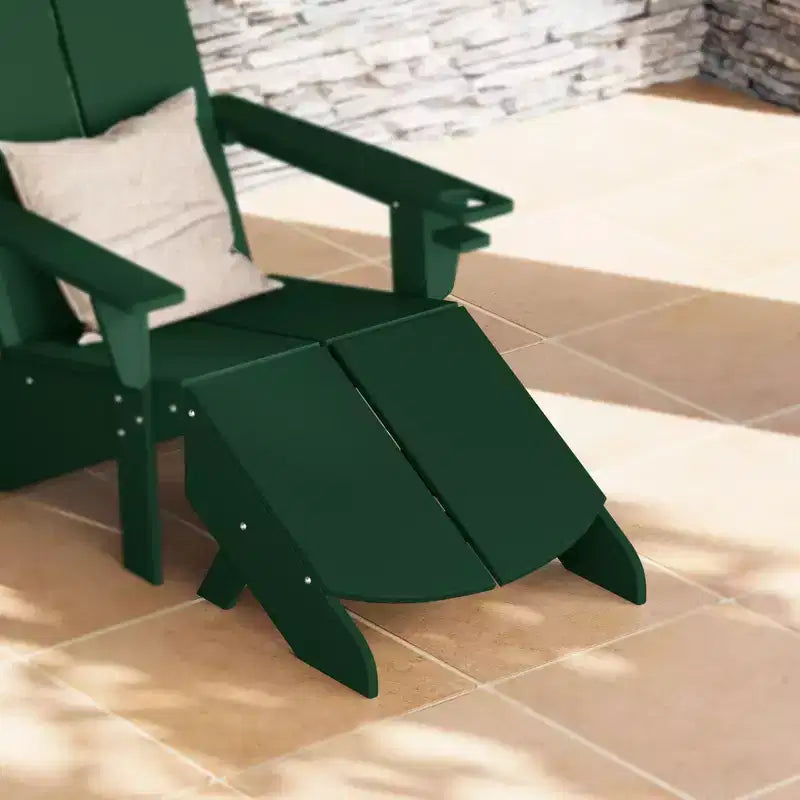 WestinTrends Riviera Pouf Pieghevole da Esterno in Plastica HDPE Stile Adirondack Moderno