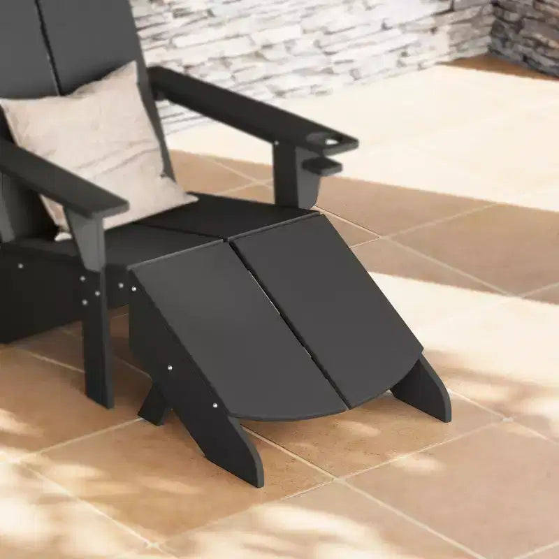 WestinTrends Riviera Pouf Pieghevole da Esterno in Plastica HDPE Stile Adirondack Moderno
