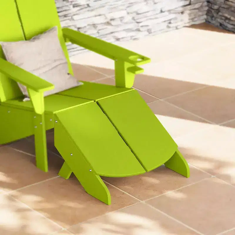 WestinTrends Riviera Pouf Pieghevole da Esterno in Plastica HDPE Stile Adirondack Moderno