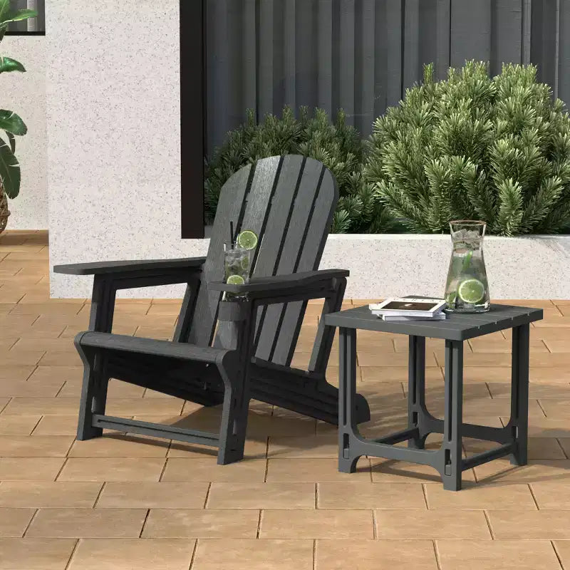 WestinTrends Azura, set da 2 sedie da patio Adirondack in plastica HDPE con tavolino laterale da 18 pollici
