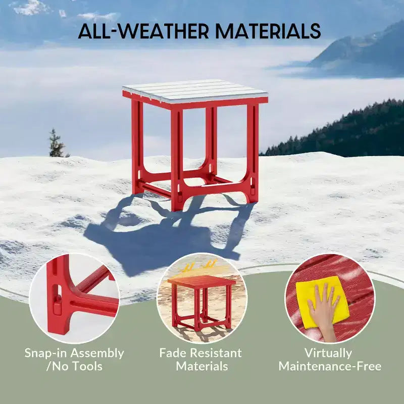 WestinTrends Azura, set da 2 sedie da patio Adirondack in plastica HDPE con tavolino laterale da 18 pollici