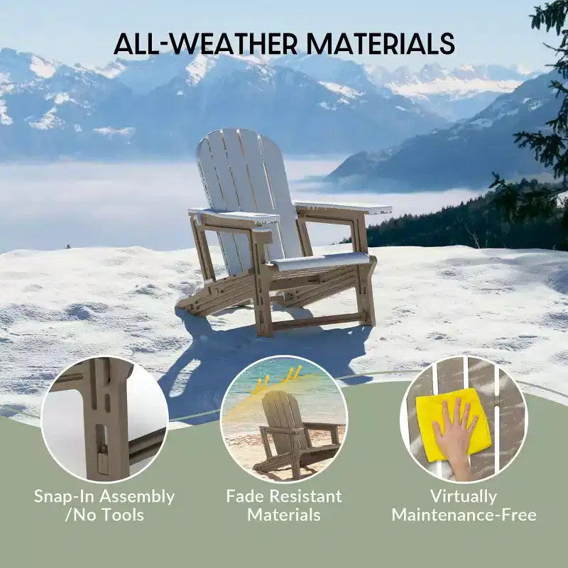 WestinTrends Azura, set da 2 sedie da patio Adirondack in plastica HDPE con tavolino laterale da 18 pollici