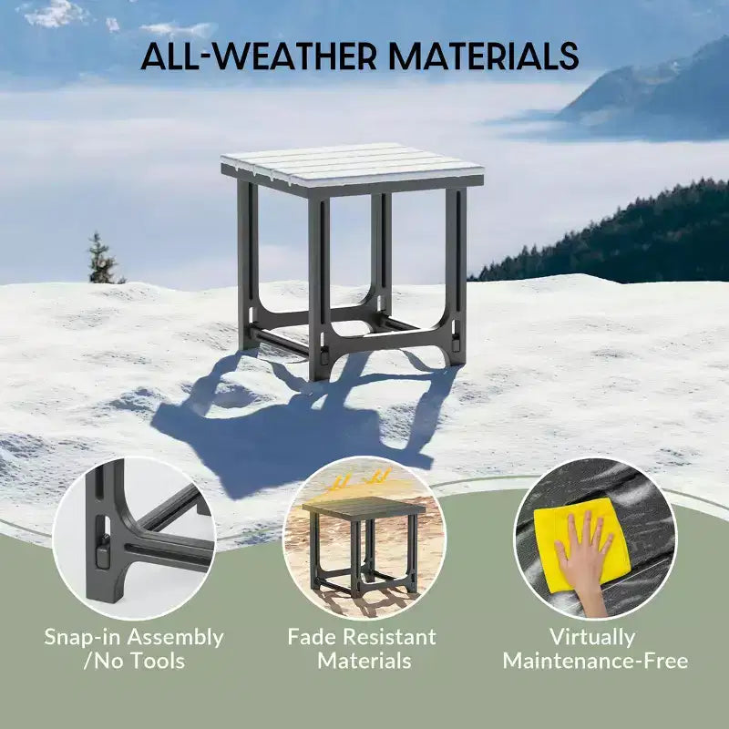 WestinTrends Azura, set da 2 sedie da patio Adirondack in plastica HDPE con tavolino laterale da 18 pollici