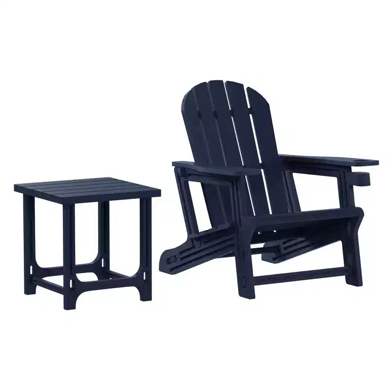 WestinTrends Azura, set da 2 sedie da patio Adirondack in plastica HDPE con tavolino laterale da 18 pollici