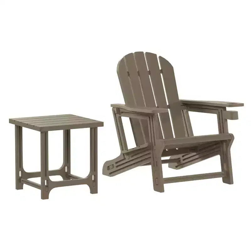 WestinTrends Azura, set da 2 sedie da patio Adirondack in plastica HDPE con tavolino laterale da 18 pollici