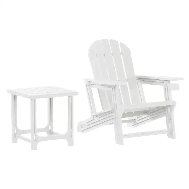 WestinTrends Azura, set da 2 sedie da patio Adirondack in plastica HDPE con tavolino laterale da 18 pollici
