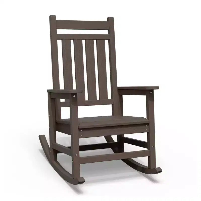 Fauteuil à bascule d'extérieur moderne en résine Hyleory HDPE, chaise Adirondack de terrasse pour toutes les saisons