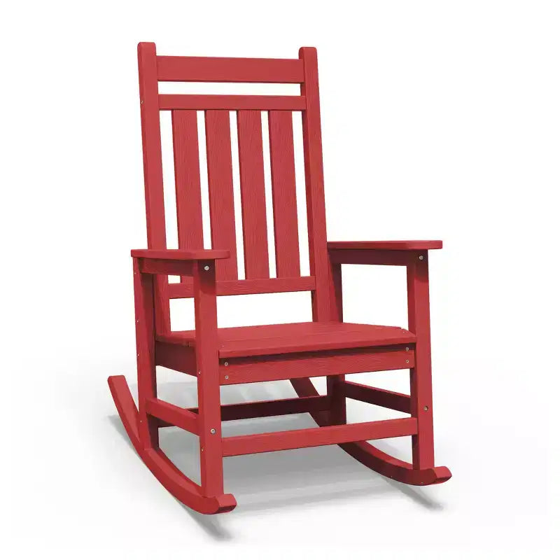 Fauteuil à bascule d'extérieur moderne en résine Hyleory HDPE, chaise Adirondack de terrasse pour toutes les saisons