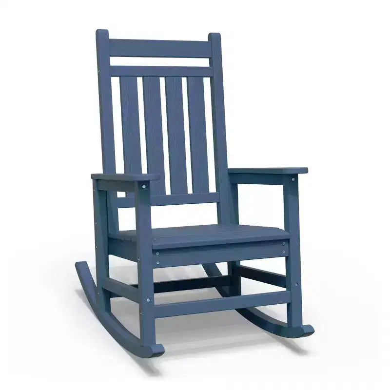 Fauteuil à bascule d'extérieur moderne en résine Hyleory HDPE, chaise Adirondack de terrasse pour toutes les saisons