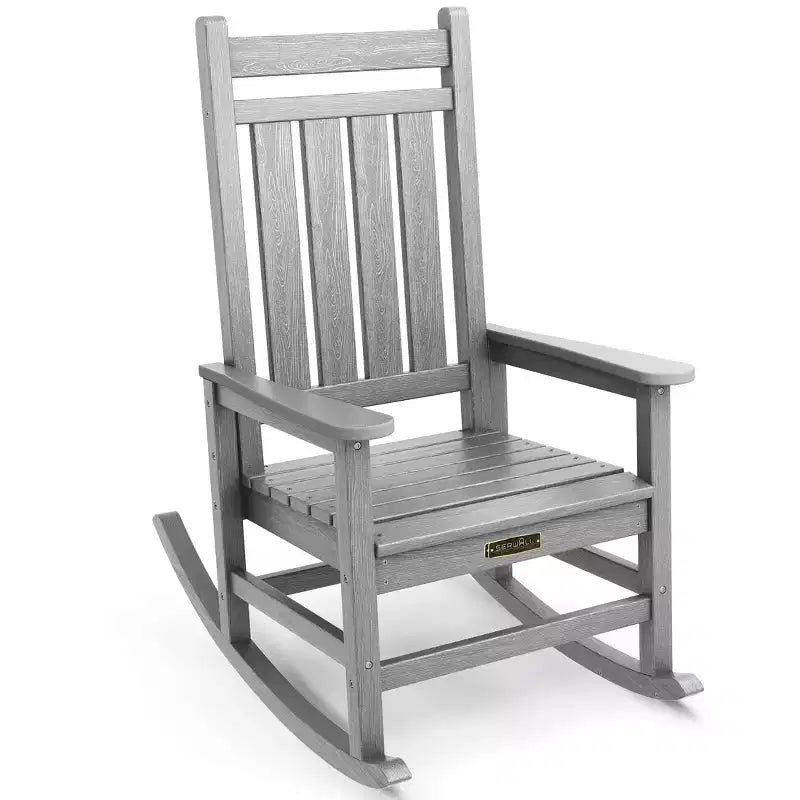 Fauteuil à bascule d'extérieur moderne en résine Hyleory HDPE, chaise Adirondack de terrasse pour toutes les saisons