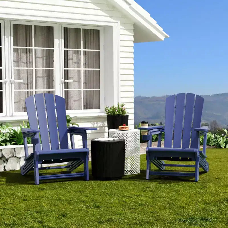 NAYSAYE Chaise longue de patio Adirondack avec porte-gobelet, pliable pour la détente en plein air, 22,3*30*36,4
