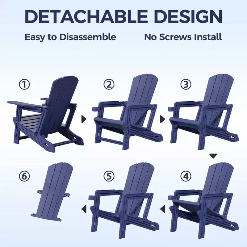 NAYSAYE Chaise longue de patio Adirondack avec porte-gobelet, pliable pour la détente en plein air, 22,3*30*36,4