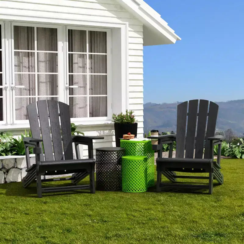 NAYSAYE Chaise longue de patio Adirondack avec porte-gobelet, pliable pour la détente en plein air, 22,3*30*36,4