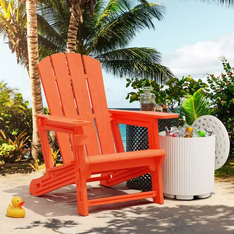 NAYSAYE Chaise longue de patio Adirondack avec porte-gobelet, pliable pour la détente en plein air, 22,3*30*36,4