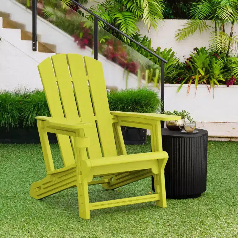 NAYSAYE Chaise longue de patio Adirondack avec porte-gobelet, pliable pour la détente en plein air, 22,3*30*36,4