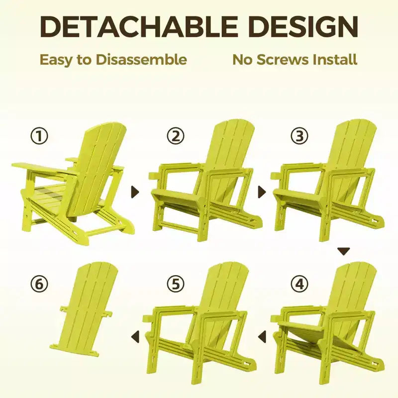 NAYSAYE Chaise longue de patio Adirondack avec porte-gobelet, pliable pour la détente en plein air, 22,3*30*36,4