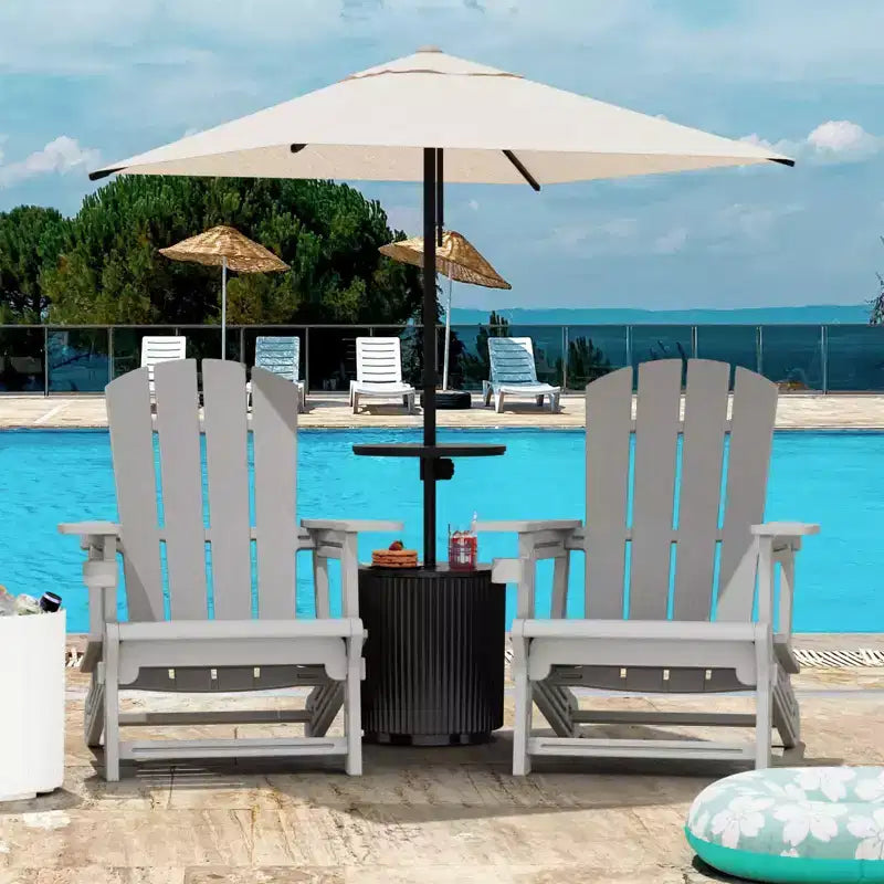 NAYSAYE Chaise longue de patio Adirondack avec porte-gobelet, design pliable pour la détente en extérieur, 22,3*30*36,4